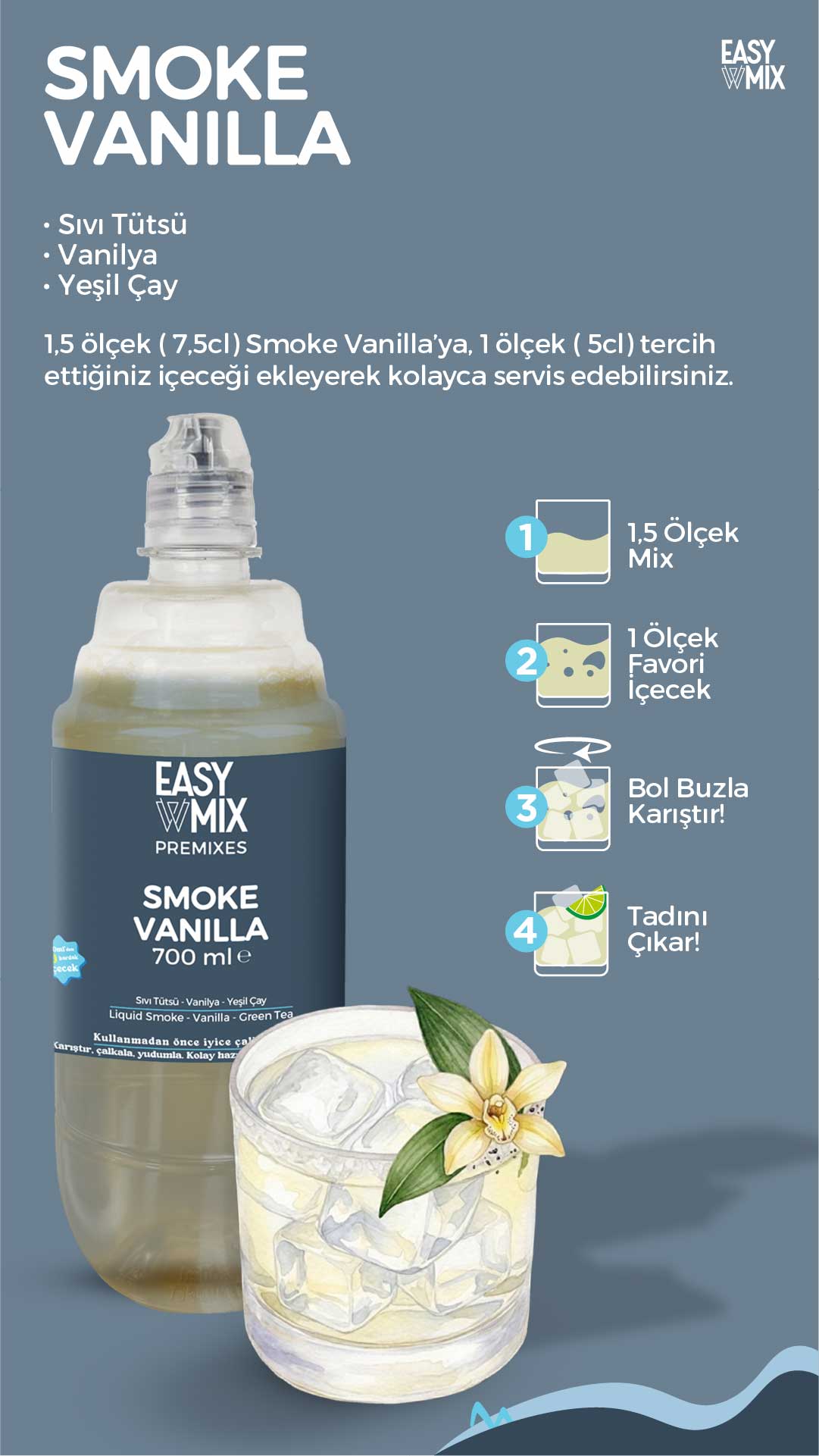 Easy Mix Smoke Vanilla Clarified Premix 700 ml