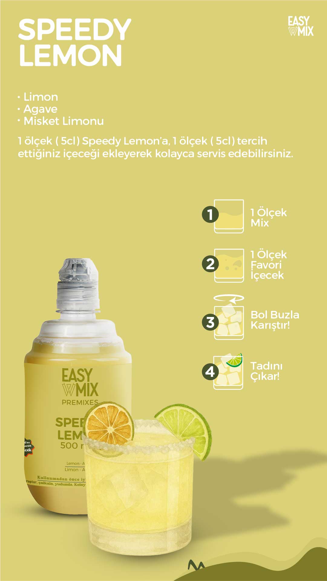 Easy Mix Speedy Lemon Premix 500 ml | Twins Mutfak