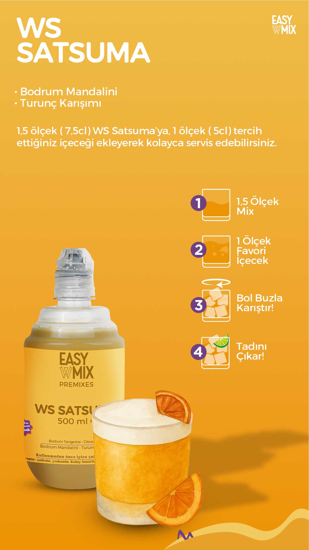Easy Mix Whiskey Sour Satsuma Premix 500 ml
